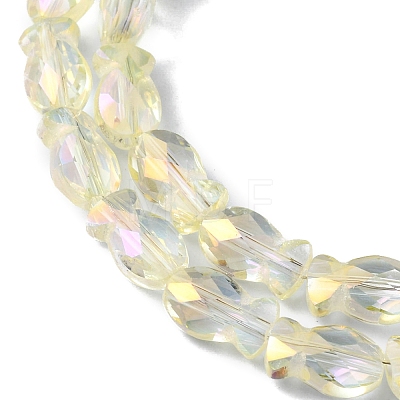 Transparent Electroplate Glass Beads Strands EGLA-F157-FR03-1