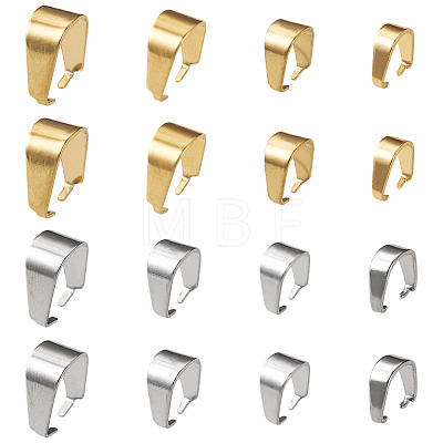80Pcs 8 Styles 304 Stainless Steel Snap On Bails STAS-TA0006-24-1