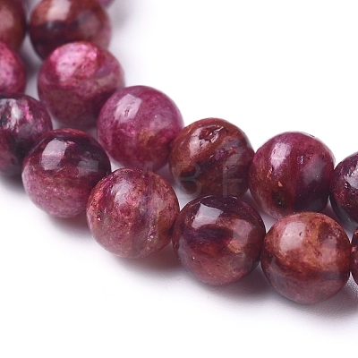 Natural Thulite Beads Strands G-D0006-C16-6mm-1