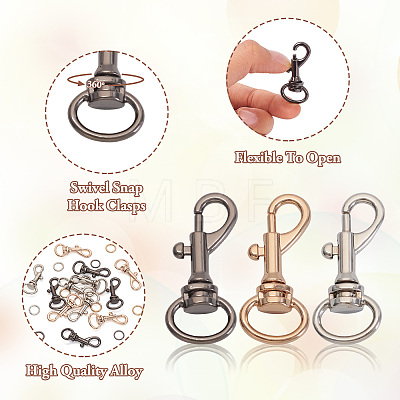  15Pcs 6 Colors Alloy Swivel Snap Hook Clasps FIND-TA0003-79-1