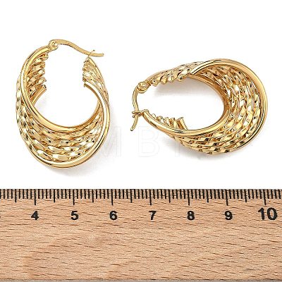 Multilayer Twist 201 Stainless Steel Hoop Earrings EJEW-D354-01G-1