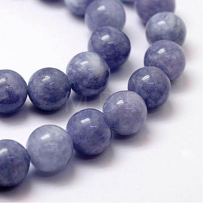 Natural White Jade Imitation Aquamarine Beads Strands G-F364-15-10mm-1