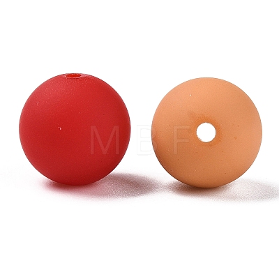 Rubberized Style Imitated Silicone Acrylic Beads MACR-T048-01A-01-1