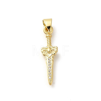 Rack Plating Brass Micro Pave Cubic Zirconia Pendants KK-Z086-52G-01-1
