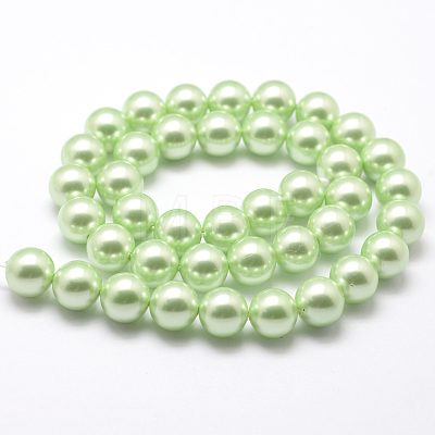 Polished Round Grade A Shell Pearl Bead Strands BSHE-M027-6mm-21-1