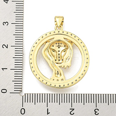 Brass Micro Pave Cubic Zirconia Pendants KK-K354-09E-G-1