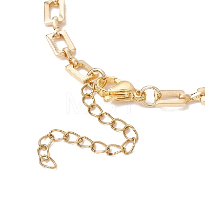 Brass Rectangle Link Chain Bracelets for Women Men BJEW-JB11458-01-1