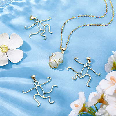 4Pcs Brass Pendant Cabochon Settings KK-WR0001-96B-G-1