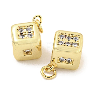 Brass Micro Pave Clear Cubic Zirconia Pendants KK-Q814-25G-1