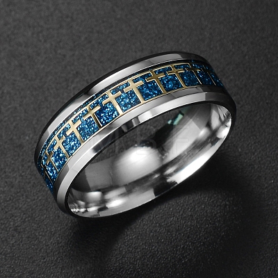 Bling Titanium Steel Cross Finger Ring for Easter EAER-PW0001-175H-1