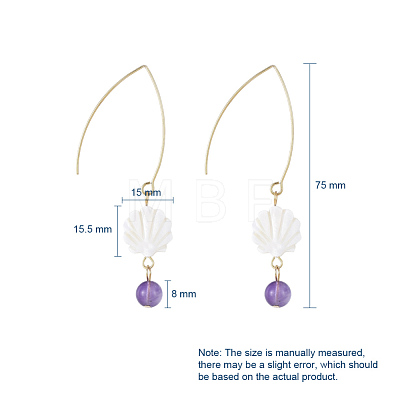 Shell Dangle Earrings EJEW-JE03757-1