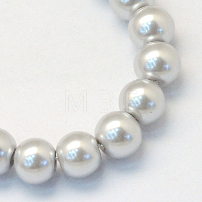 Baking Painted Pearlized Glass Pearl Round Bead Strands HY-Q003-6mm-62-1