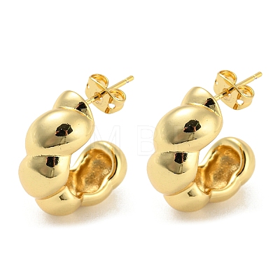 Brass Ring Shape Stud Earrings EJEW-Q785-12G-1