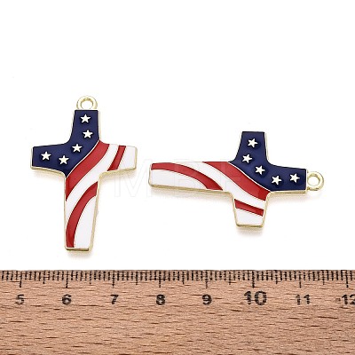 Independence Day Alloy Enamel Pendants ENAM-T021-77A-G-1