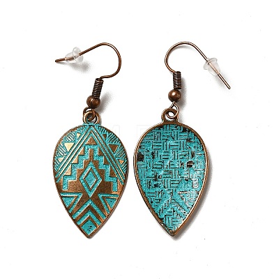 3 Pairs 3 Style Teardrop & Twist Rhombus & Coconut Tree Alloy Dangle Earrings Set EJEW-G330-02R-1