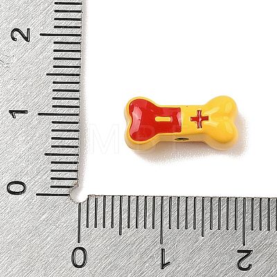 Spray Painted Alloy Beads ENAM-D067-03G-RS-1