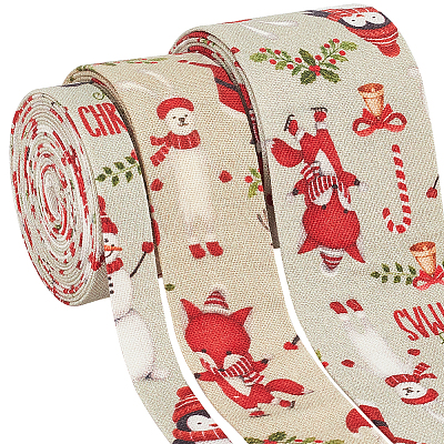 3Pcs 3 Styles Christmas Theme Polyester Ribbons OCOR-BC0005-41B-1