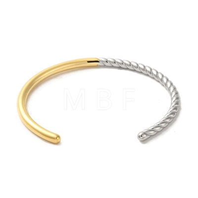 Two Tone 304 Stainless Steel Cuff Bangles BJEW-Q773-02-1