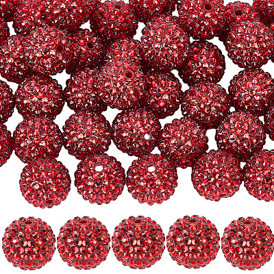 50Pcs Resin Rhinestone Beads RESI-PA0001-45D-1
