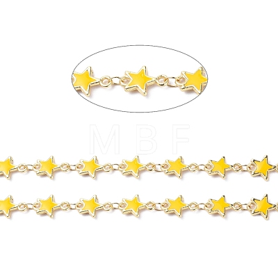 Handmade Alloy Enamel Star Link Chains ENAM-F138-01E-RS-1
