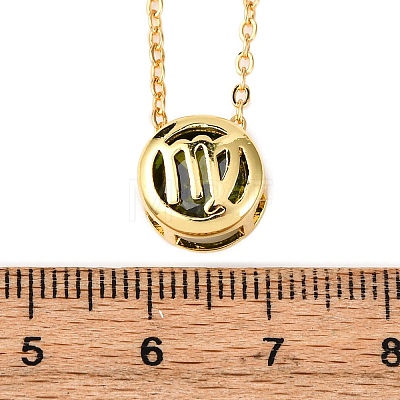 Brass Pave Cubic Zirconia Birth Stone Constellation Pendant Cable Chain Necklaces LS-NJEW-D334-01G-01-1