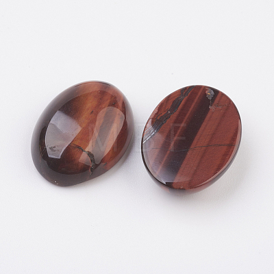 Natural Red Tiger Eye Flat Back Cabochons G-G741-22x30mm-13-1