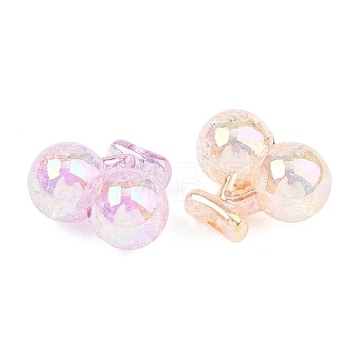 UV Plating Transparent Crackle Acrylic Beads MACR-K361-51-1