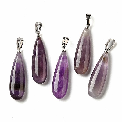 Natural Amethyst Pendants G-Q192-07P-03-1