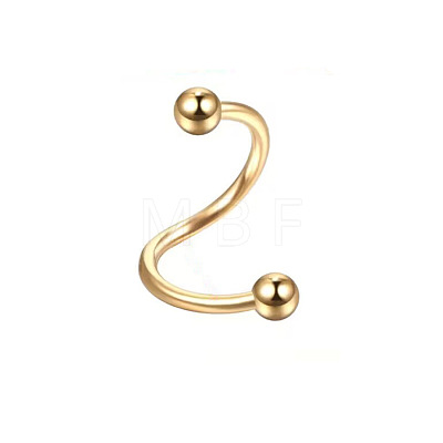 316L Surgical Stainless Steel Round Spiral Lip Rings for Woman Men WGF7124-02-1