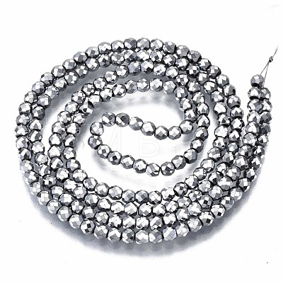 Electroplate Non-magnetic Synthetic Hematite Beads Strands G-T114-59-P-1