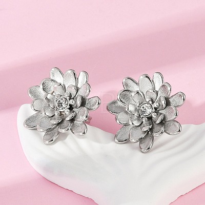 304 Stainless Steel Crystal Rhinestone Stud Earrings EJEW-G423-15P-1