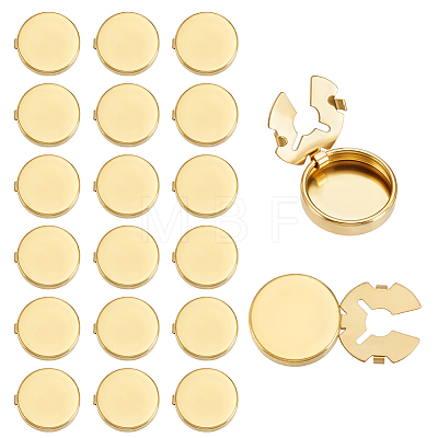 20Pcs Flat Round Brass Button Covers Settings BUTT-ME0001-48C-1