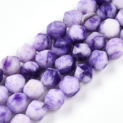 Dyed Natural White Jade Beads Strands G-T139-8mm-45R-1