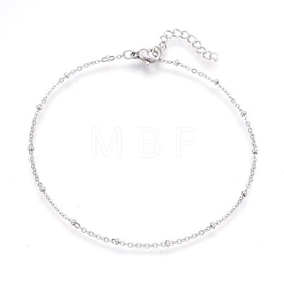 Tarnish Resistant 304 Stainless Steel Cable Chain Anklets LS-AJEW-P069-01P-1