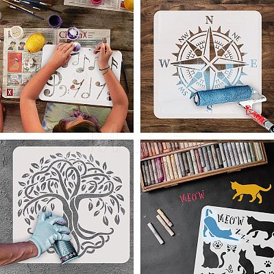 Large Plastic Reusable Drawing Painting Stencils Templates DIY-WH0202-424-1