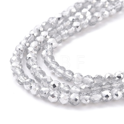 Transparent Electroplate Glass Beads Strands GLAA-H021-01B-HP06-1