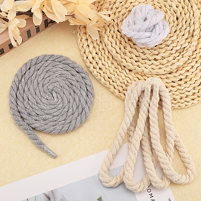 CHGCRAFT 3 Bags 3 Colors 3-Ply Twisted Macrame Cotton Cord OCOR-CA0001-30-1