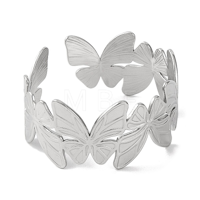 Butterfly 304 Stainless Steel Bangles for Women BJEW-B104-05P-1