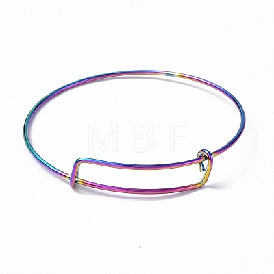 Ion Plating(IP) Adjustable 304 Stainless Steel Wire Bangle Making MAK-F286-03MC-1