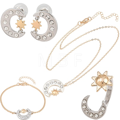 Brass with Crystal Rhinestone Bracelets & Earrings & Necklaces & Rings WG06C1A-18-1