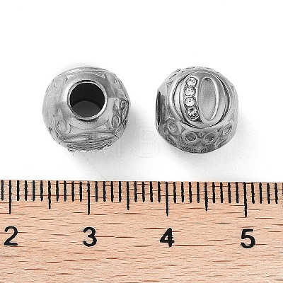 304 Stainless Steel Rhinestone European Beads STAS-A092-10O-P-1