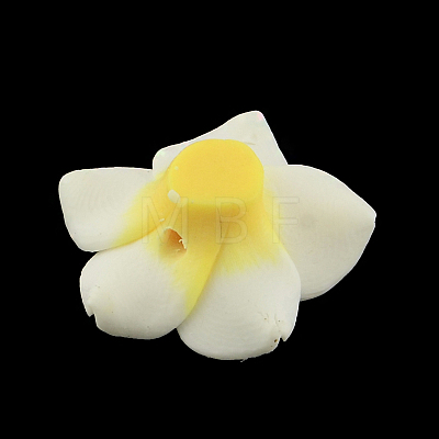 Handmade Polymer Clay 3D Flower Plumeria Beads X-CLAY-Q192-20mm-14-1
