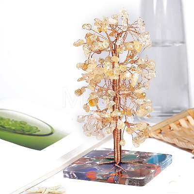 Natural Citrine Chips Tree of Life Decorations PW-WGFDACD-04-1