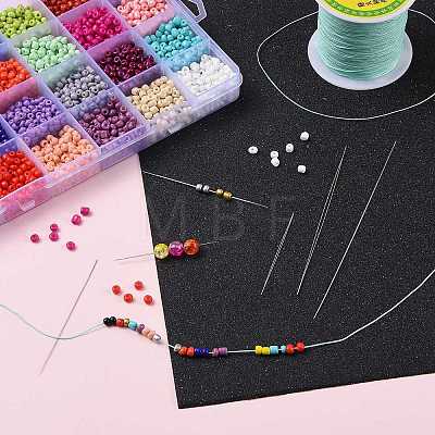Iron Collapsible Big Eye Beading Needles X-ES001Y-S-57mm-01-1