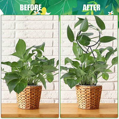 4Pcs 4 Styles Iron Flower Plant Supports FIND-CN0001-62C-1