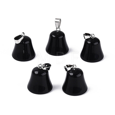 Natural Obsidian Pendants G-N349-15P-01-1