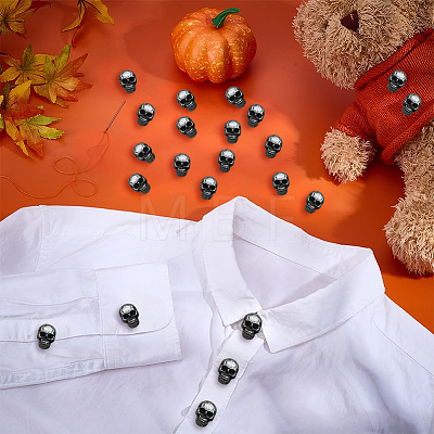 24Pcs 1-Hole Alloy Shank Buttons BUTT-PH0001-81B-1