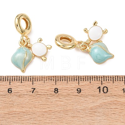 Ocean Brass Enamel European Dangle Charms KK-H278-06G-1