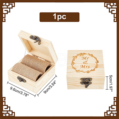 Square Wooden Finger Ring Storage Boxs CON-WH0086-062-1