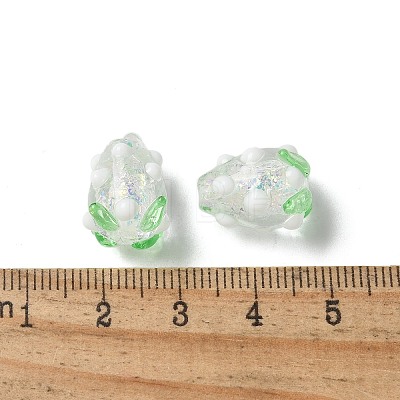 Handmade Foil Lampwork Bumpy Beads Strands FOIL-Z001-05E-1